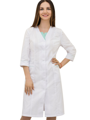 Халат Каприз жен (50%хл-50%пэ/150гр; белый/мята)