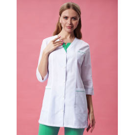 Костюм Каприз жен (35%хл-65%пэ/120гр; белый/зеленый) Костюм Каприз жен (35%хл-65%пэ/120гр; белый/зеленый)