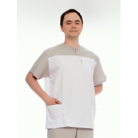 Костюм Сталь муж (35%хл-65%пэ/120гр; белый/темно-серый)
