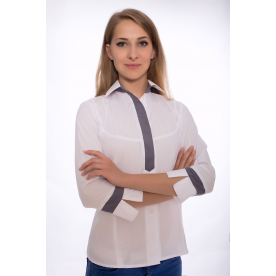 Блузка Лаура жен (35%хл-65%пэ/120гр; белый/сиреневый) Блузка Лаура жен (35%хл-65%пэ/120гр; белый/сиреневый)