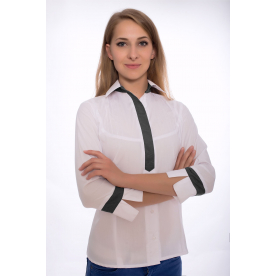 Блузка Лаура жен (35%хл-65%пэ/120гр; белый/черный) Блузка Лаура жен (35%хл-65%пэ/120гр; белый/черный)
