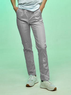 Брюки 002 жен (50%хл-50%пэ/150гр; серый/-)