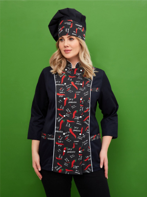 Китель Жанетта жен (35%вис-65%пэ/160гр; черный/перец)