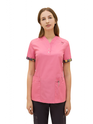 Костюм Вэст-Сити жен (50%хл-50%пэ/150гр; розовый/темно-серый)