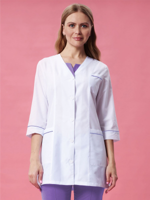 Костюм Каприз жен (35%хл-65%пэ/120гр; белый/сиреневый)