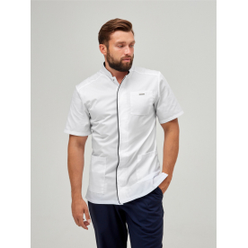 Костюм Роберт муж (50%хл-50%пэ/150гр; белый/темно-синий) Костюм Роберт муж (50%хл-50%пэ/150гр; белый/темно-синий)