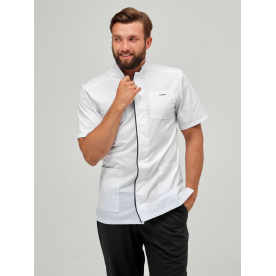 Костюм Роберт муж (50%хл-50%пэ/150гр; белый/черный) Костюм Роберт муж (50%хл-50%пэ/150гр; белый/черный)