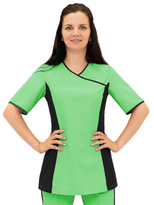 Костюм Турман жен (35%вис-65%пэ/160гр; ярко-зеленый/черный)