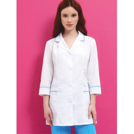 Костюм Эконом жен (35%хл-65%пэ/120гр; белый/ярко-голубой) Костюм Эконом жен (35%хл-65%пэ/120гр; белый/ярко-голубой)