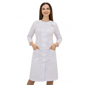 Халат Карина жен (50%хл-50%пэ/150гр; белый/розовый)