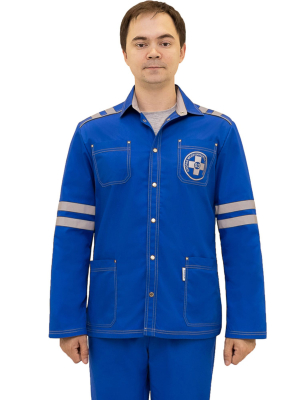 Костюм СП Вектор Лето муж (50%хл-50%пэ/150гр; василек/серый)